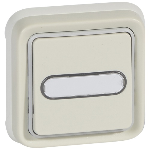 Кнопочный выключатель с подсветкой - с держателем этикетки - Н.О. + Н.З. контакты - Программа Plexo - серый - 10 A | код 069864 |  Legrand